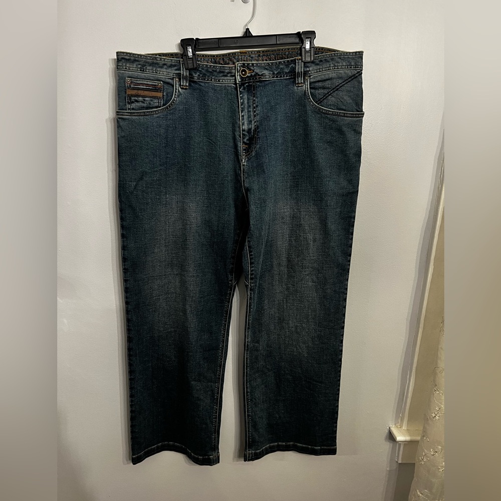 PRANA AXIOM NWT Mens 42X30 Medium Wash Denim Straight‎ Zipper Fly Stretch Jeans